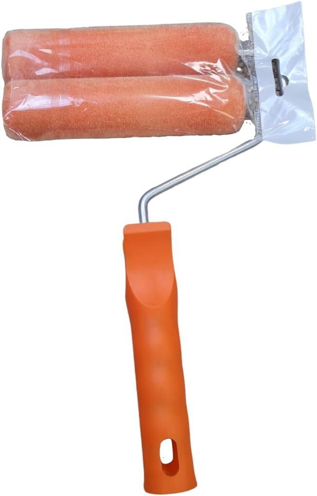 Solid® Flock Foam Roller Set 15cm Pack of 2 and Roller Handle Set